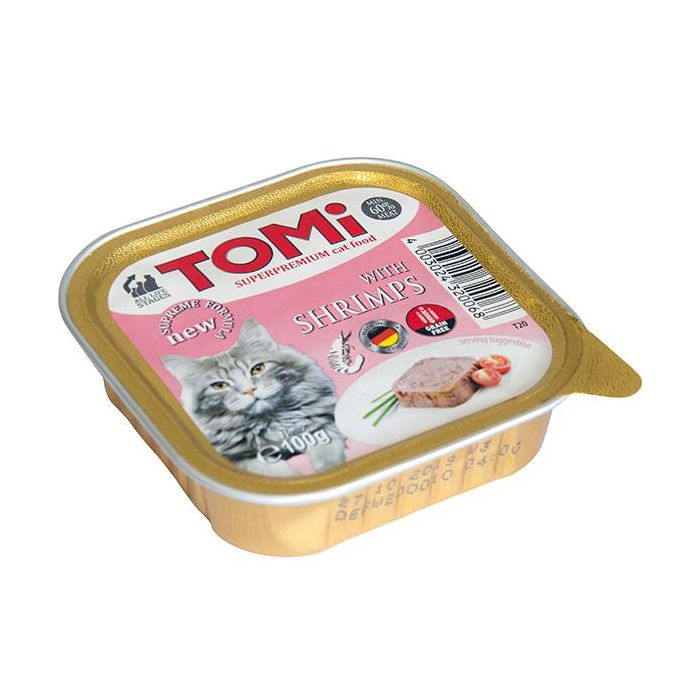Консерви Tomi shrimps з креветками супер преміум корм для котів, паштет, 100 г