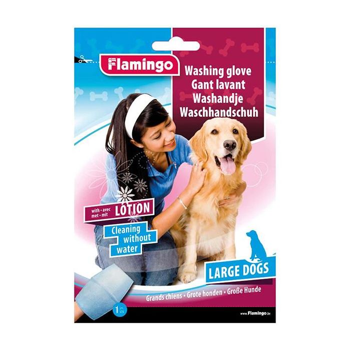 Рукавиця-серветка Flamingo Washing Glove Dog для собак, волога, розмір S