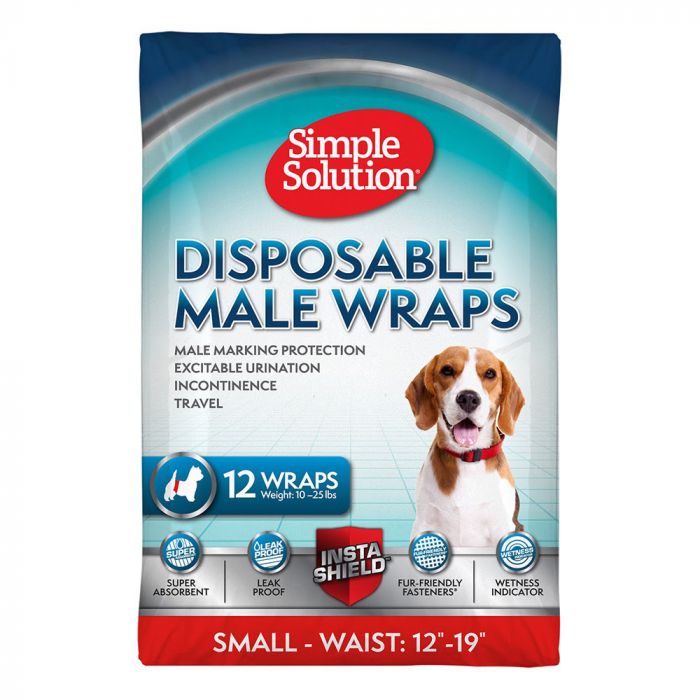 Гігієнічний пояс Simple Solution Disposable Male Wrap Small для псів, 31-49 см, 4-11 кг, 12 шт