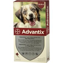 Краплі від бліх і кліщів Bayer Advantix для собак вагою 10-25 кг, ціна за 1 піпетку