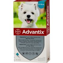 Краплі від бліх і кліщів Bayer Advantix для собак вагою 4-10 кг, ціна за 1 піпетку