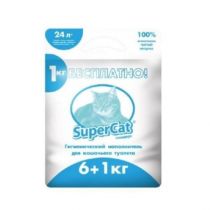 Деревне наповнювач SuperCat для туалету стандарт, 6 + 1 кг, синій