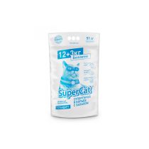 Деревне наповнювач SuperCat для туалету, економ, 15 кг