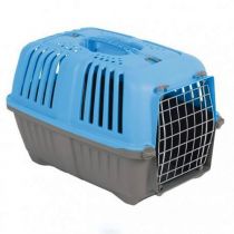 Переноска MPS Pratico 1 для котів і собак, з металевою дверцятами, блакитна, 48×31.5×33 см