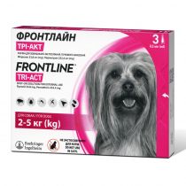 Краплі Boehringer Ingelheim Frontline TRI-ACT від бліх і кліщів для собак, XS, 2-5 кг, ціна за 1 піпетку