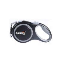 Повідець-рулетка AnimAll для собак вагою до 50 кг, 5 м, сірий