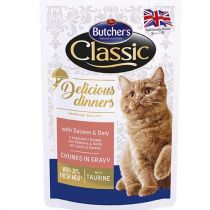 Вологий корм Butcher's Cat Delicious для котів, з лососем і дорі, пауч, 100 г