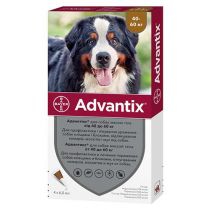 Краплі від бліх і кліщів Bayer Advantix для собак вагою 40-60 кг, ціна за 1 піпетку