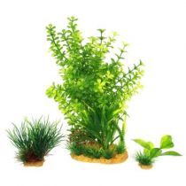 Штучні рослина набір Yusee Листяні + трав'яні 3шт