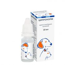 Краплі BioTestLab Ціпронорм при інфекційно-запальних захворюваннях очей і вух для собак і котів, 10 мл