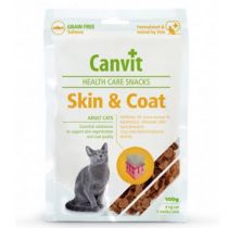 Напіввологу ласощі Canvit Skin and Coat для краси, здоров'я і блиску шерсті для кішок, 100 г