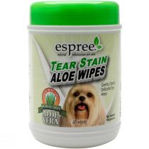 Серветки Espree Aloe Tear Stain Wipes для ефективного очищення забруднень під очима для собак, 60 шт