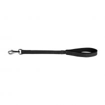 Нейлоновий поводок Dog Extreme c прорезініной ручкою для собак 25 мм, 45 см, чорний