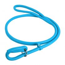 Повідець-зашморг Waudog Glamour круглий для собак 13 мм, 135 см, блакитний