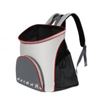 Рюкзак-переноска Collar для собак і котів вагою до 8 кг, нейлон, сіра, 35×25×37 см