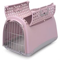 Переноска Imac Linus Cabrio для собак і котів, пластик, рожева, 50×32×34.5 см