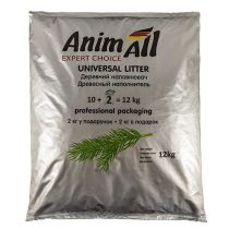 Деревний наповнювач AnimAll без аромату, для котів, 10 + 2 кг у подарунок