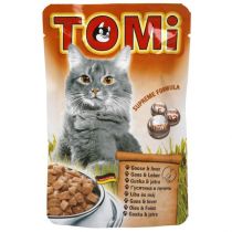Консерви Tomi goose liver з гусаком і печінкою, для котів, вологий корм, пауч, 100 г