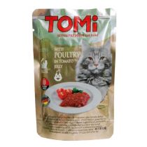 Консерви Tomi POULTRY in tomato jelly птах в томатному желе, суперпреміум, для котів, пауч, 100 г