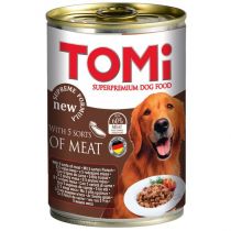 Консерви Tomi 5 kinds of meat 5 видів м'яса, супер премиум, для собак, 400 г