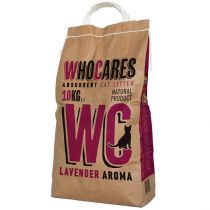 Наповнювач WC WhoCares Lavander всмоктуючий, в котячий туалет з запахом лаванди, 5 кг