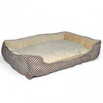 Лежак K&H Self-Warming Lounge Sleeper для собак і котів, зелено-кавовий, 51×40.6×15 см