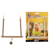 Іграшка Flamingo Wooden Swing S для птахів, дерев'яні гойдалки з дзвіночком, 13х12 см