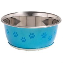 Миска Flamingo Bowl Selecta + Paw для собак і котів, нержавіюча, 350 мл, 13 см