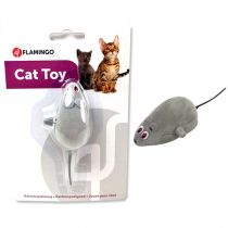 Іграшка Flamingo Wind UP Mouse заводна, для котів, миша на коліщатках, сірий велюр, 6 см