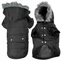 Куртка Flamingo Polar Black з капюшоном для собак, чорна, 30 см