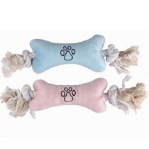 Іграшка Flamingo Puppy Plush Bone м'яка для цуценят, плюшева кістка на канаті, 22х7.5х4 см