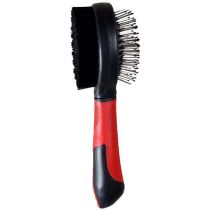 Щітка Flamingo Bristle & Pin Brush для собак двостороння, масажна щітка і щетина, 20 см, маленька