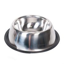 Миска Flamingo Dish Rubber Rim для собак, з гумовим обідком, нержавіюча, 13 см, 470 мл