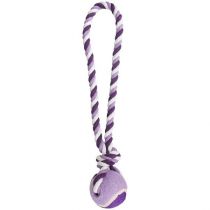 Іграшка Flamingo Cotton Rope With Tennis Ball м'яч на канаті, для собак, L, 9.5х9.5х50 см
