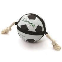 Іграшка Flamingo Actionball для собак, футбольний м'яч на мотузці, гума, 19 см