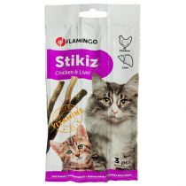 Ласощі Flamingo Stikiz Chicken & Liver курка з печінкою, палички для котів і кошенят, 15 г