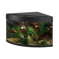 Кутовий акваріум Ferplast Dubai Corner 90 Black з LED-освітленням, 180 л