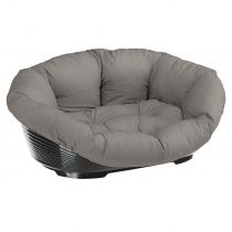 Пластиковий лежак Ferplast Sofa 2 Dove Grey в комплекті з подушкою для собак і котів, 52×39×21 см