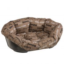 Пластиковий лежак Ferplast Sofa 12 Cities в комплекті з подушкою для собак і котів, 114×83×37 см