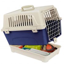 Переноска Ferplast Carrier Atlas 10 Organizer для котів і собак, біло-синя, 48×33.2×33.6 см