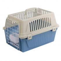 Переноска Ferplast Carrier Atlas 10 Open для котів і собак, біло-блакитна, 48.5×32.5×29 см