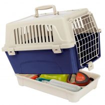Переноска Ferplast Carrier Atlas 10 Open Organizer для котів, собак і гризунів, біло-синя, 48×33×34 см