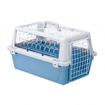 Переноска Ferplast Carrier Atlas 10 Trendy Open для котів і собак, біло-блакитна, 32.5×48×29 см