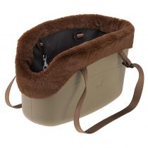 М'яка сумка-переноска Ferplast With-Me Bag Winter Sand для дрібних собак до 8 кг, коричнева, 43.5×21.5×27 см