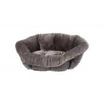 Оксамитова подушка для ліжок Ferplast Spare Sofa Prestige 2 Grey для котів і собак, 52×39×21 см