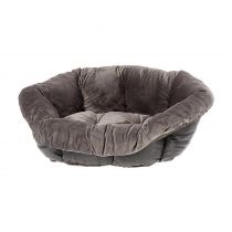 Оксамитова подушка для ліжок Ferplast Spare Sofa Prestige 4 Grey для котів і собак, 64×48×25 см