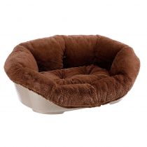 Ліжко Ferplast Sofa 2 Soft Brown для собак і котів з термопластичної смоли, 52×39×21 см