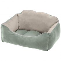 Оксамитове ліжко Ferplast Milord 45 Bedding Green-Beige для собак і котів, 45×40×24 см
