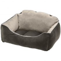 Оксамитове ліжко Ferplast Milord 45 Bedding Grey-Beige для собак і котів, 45×40×24 см