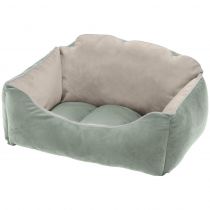 Оксамитове ліжко Ferplast Milord 55 Bedding Green-Beige для собак і котів, 55×45×26 см